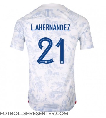 Frankrike Lucas Hernandez #21 Borta Matchtröja VM 2022 Kortärmad
